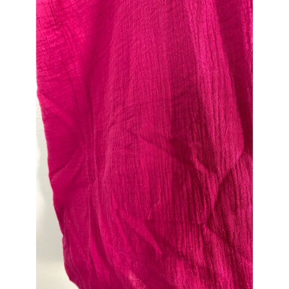 Sundance Sleeveless Gauzy Cotton Tank Top Women size XL Fuchsia Pink Vacation - Picture 9 of 13